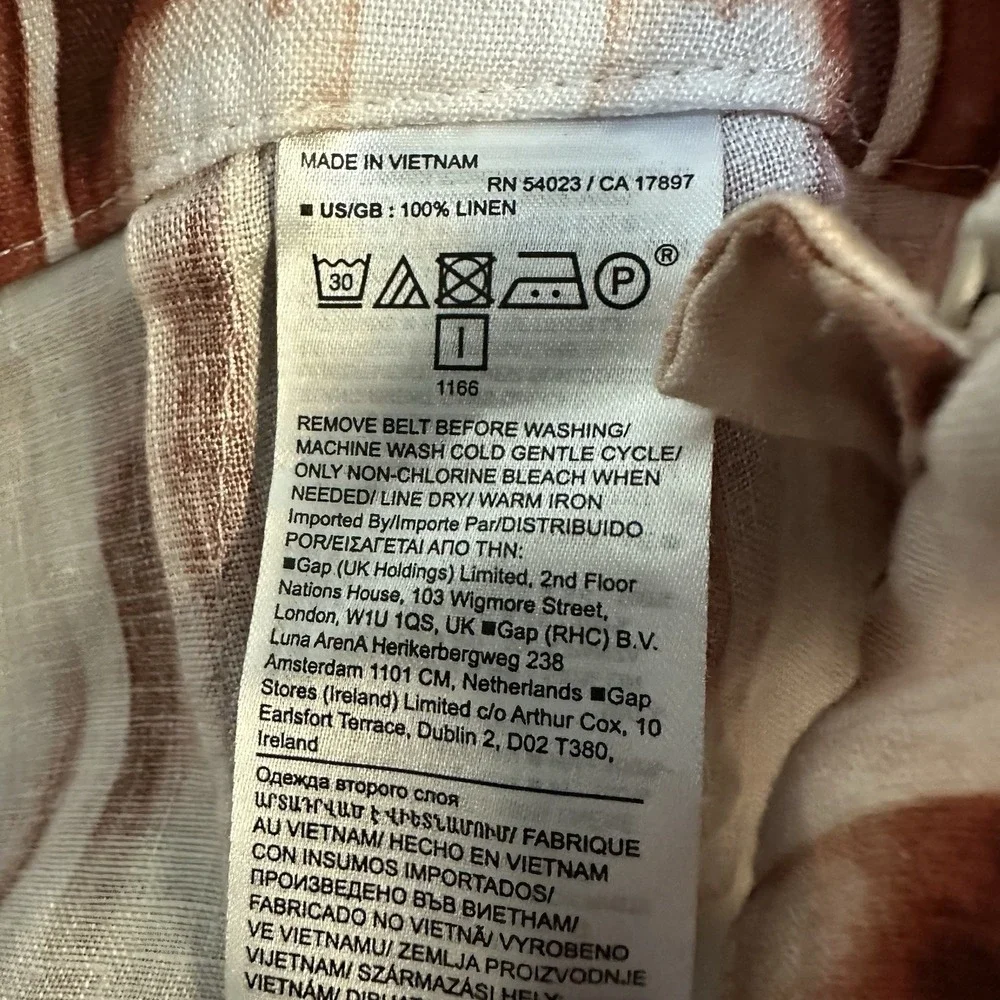 Banana Republic Size 6 Orange 100% Linen Wide Leg Palazzo Flare Pants